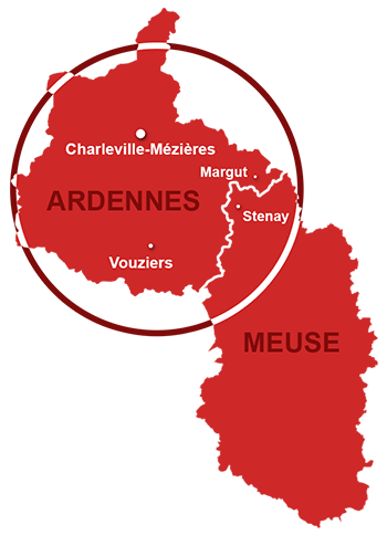Zone d'intervention AD Cuisine & Bain - Ardennes